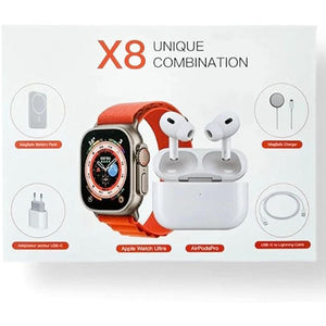 x8 smart watch with power bank and wireless earphone