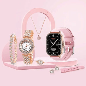 5- in -1 smart watch with jewellery set