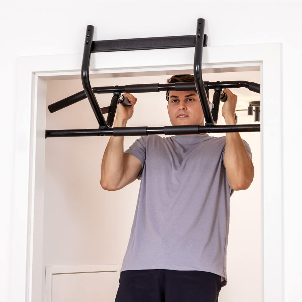 stable door pull-up bar for secure hanging